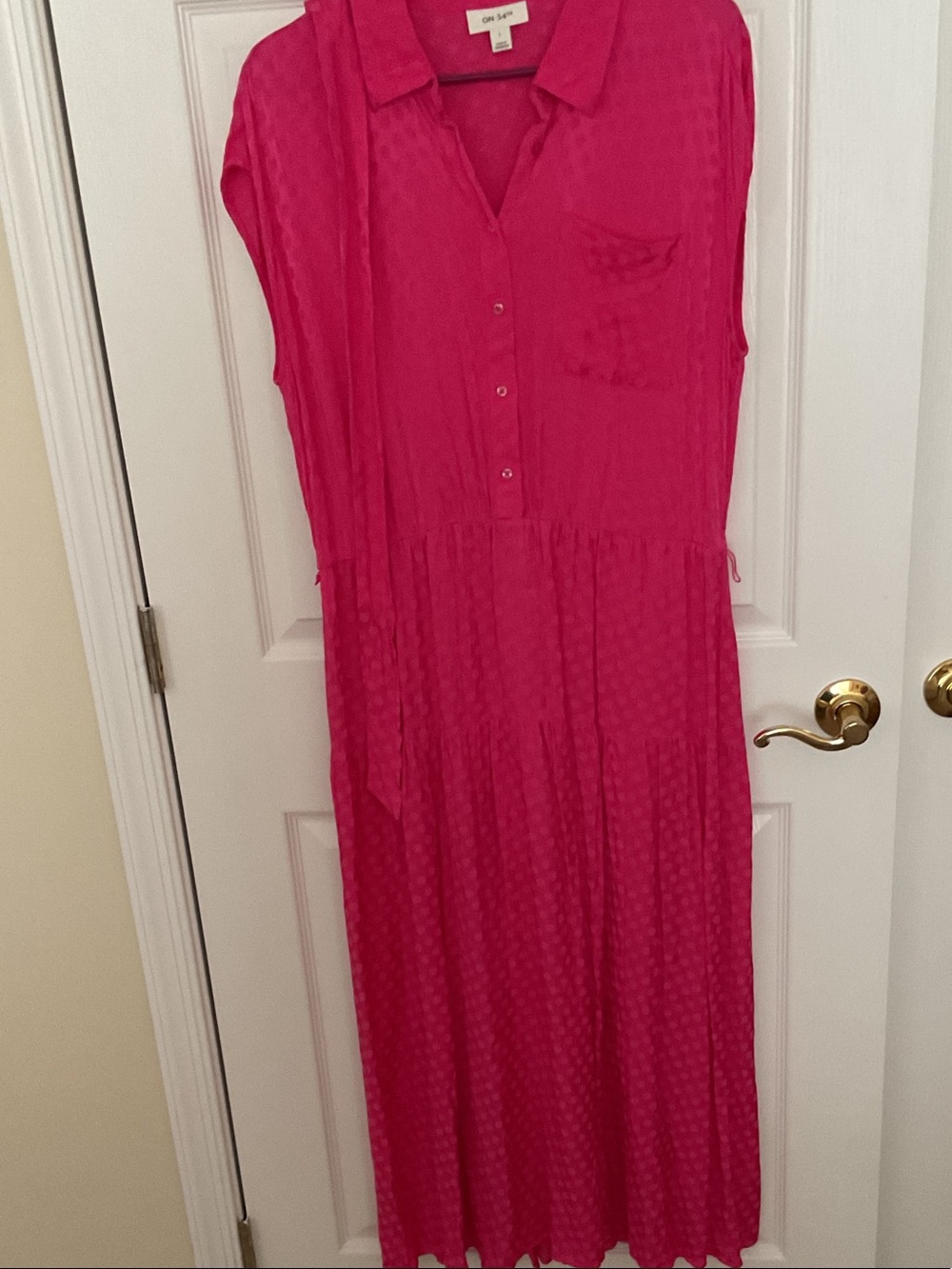 Sleeveless Maxi Shirt Dress in Vibrant Fuchsia